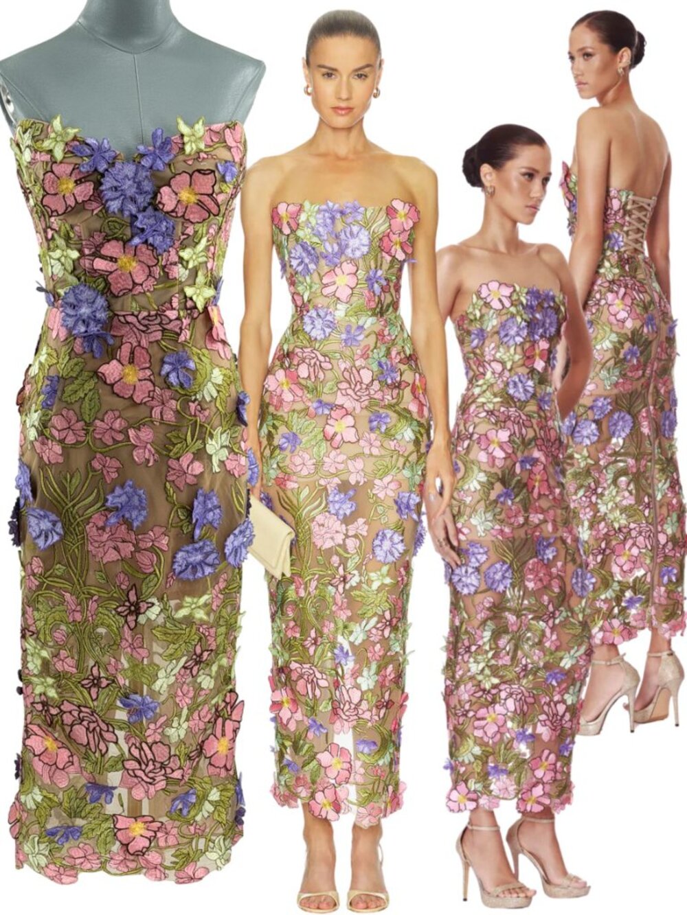 🆕 BRONX & BANCO 🧿 NWOT Iris Floral Maraya Midi Dress, Pink Multi - Sz S US 4